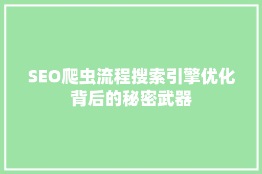 SEO爬虫流程搜索引擎优化背后的秘密武器