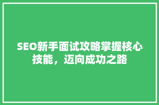 SEO新手面试攻略掌握核心技能，迈向成功之路