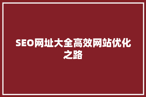 SEO网址大全高效网站优化之路