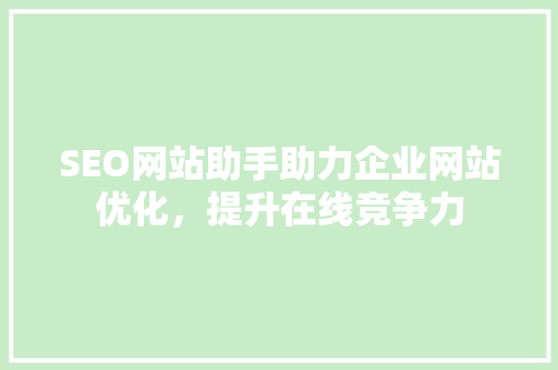 SEO网站助手助力企业网站优化，提升在线竞争力