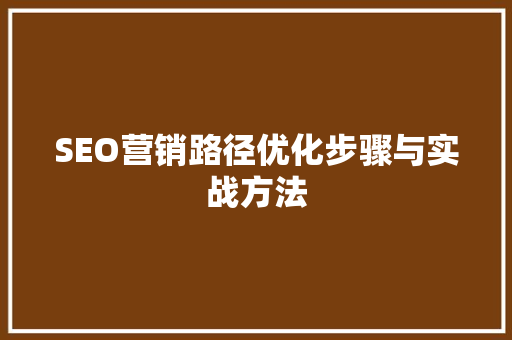 SEO营销路径优化步骤与实战方法