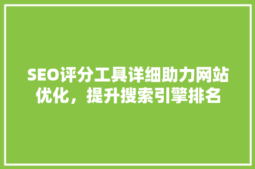 SEO评分工具详细助力网站优化，提升搜索引擎排名