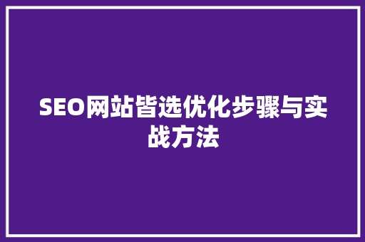 SEO网站皆选优化步骤与实战方法