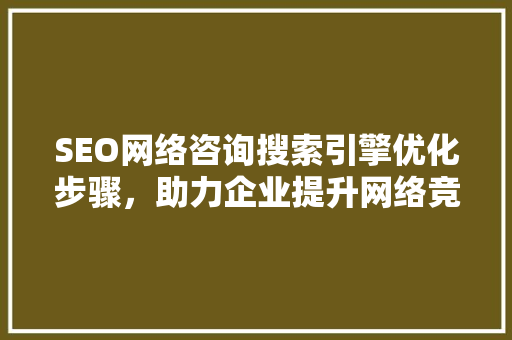 SEO网络咨询搜索引擎优化步骤，助力企业提升网络竞争力