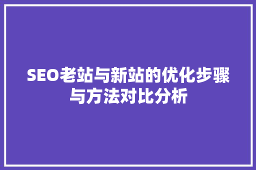 SEO老站与新站的优化步骤与方法对比分析