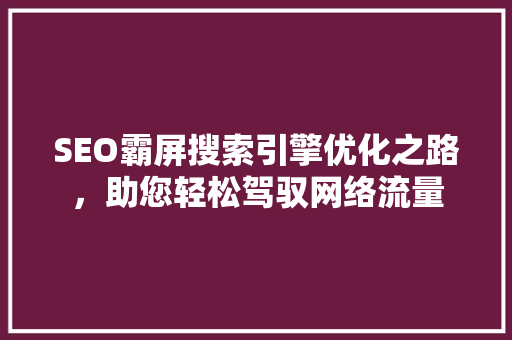 SEO霸屏搜索引擎优化之路，助您轻松驾驭网络流量