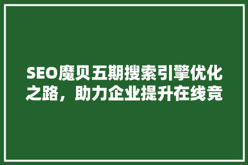 SEO魔贝五期搜索引擎优化之路，助力企业提升在线竞争力