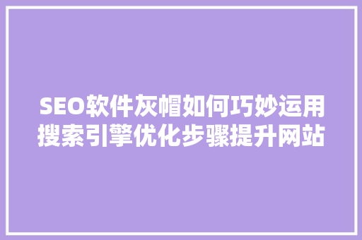 SEO软件灰帽如何巧妙运用搜索引擎优化步骤提升网站排名