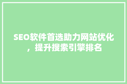 SEO软件首选助力网站优化，提升搜索引擎排名