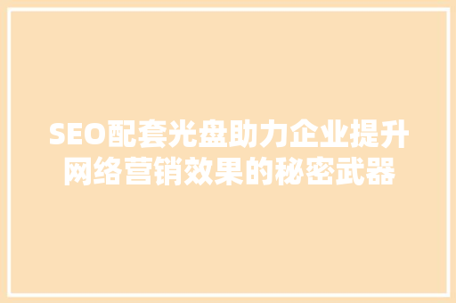 SEO配套光盘助力企业提升网络营销效果的秘密武器