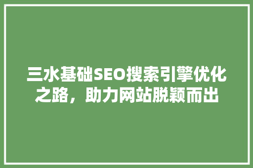 三水基础SEO搜索引擎优化之路，助力网站脱颖而出