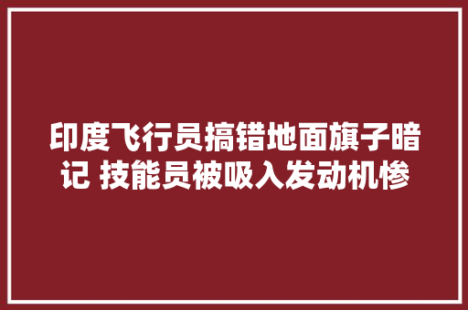 印度飞行员搞错地面旗子暗记 技能员被吸入发动机惨去世