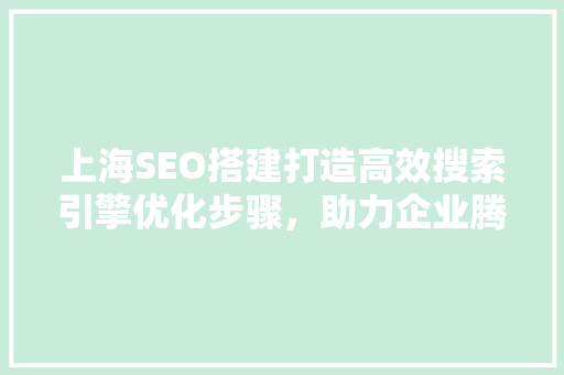 上海SEO搭建打造高效搜索引擎优化步骤，助力企业腾飞