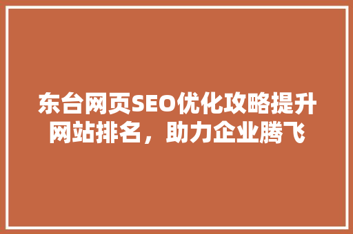 东台网页SEO优化攻略提升网站排名，助力企业腾飞