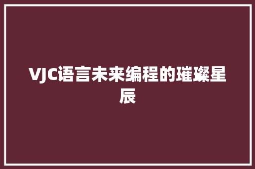 VJC语言未来编程的璀璨星辰