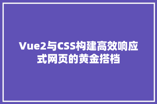 Vue2与CSS构建高效响应式网页的黄金搭档