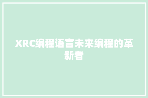 XRC编程语言未来编程的革新者