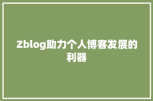 Zblog助力个人博客发展的利器