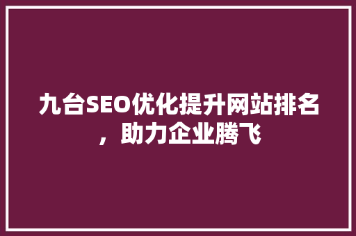 九台SEO优化提升网站排名，助力企业腾飞