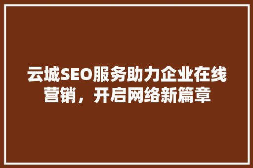 云城SEO服务助力企业在线营销，开启网络新篇章