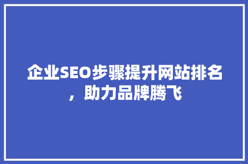 企业SEO步骤提升网站排名，助力品牌腾飞