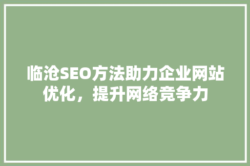 临沧SEO方法助力企业网站优化，提升网络竞争力