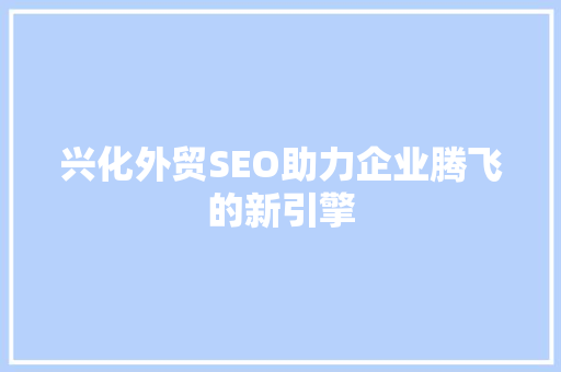 兴化外贸SEO助力企业腾飞的新引擎