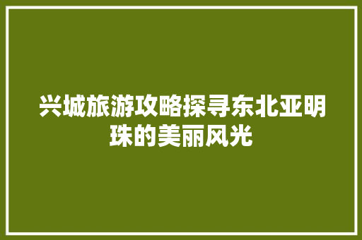 兴城旅游攻略探寻东北亚明珠的美丽风光