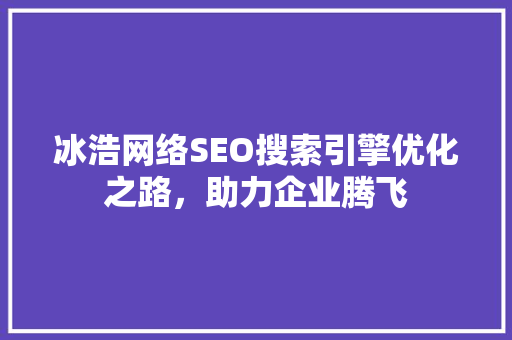 冰浩网络SEO搜索引擎优化之路，助力企业腾飞