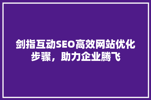 剑指互动SEO高效网站优化步骤，助力企业腾飞