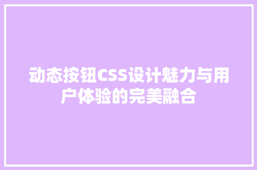 动态按钮CSS设计魅力与用户体验的完美融合