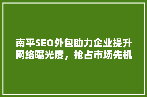 南平SEO外包助力企业提升网络曝光度，抢占市场先机