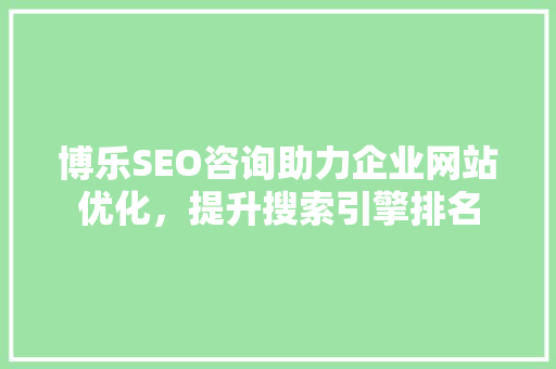 博乐SEO咨询助力企业网站优化，提升搜索引擎排名