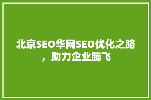 北京SEO华网SEO优化之路，助力企业腾飞