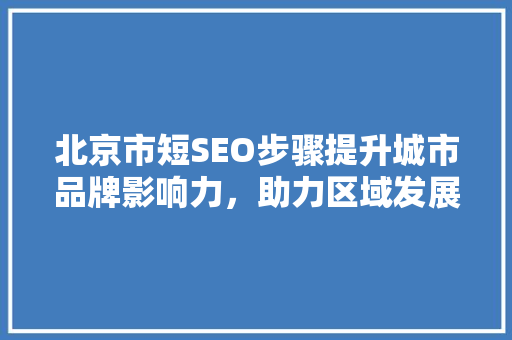 北京市短SEO步骤提升城市品牌影响力，助力区域发展