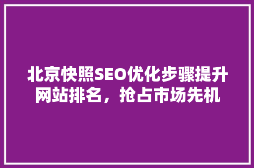 北京快照SEO优化步骤提升网站排名，抢占市场先机