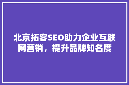 北京拓客SEO助力企业互联网营销，提升品牌知名度