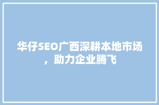 华仔SEO广西深耕本地市场，助力企业腾飞