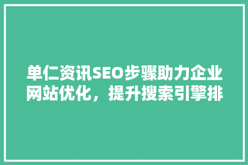 单仁资讯SEO步骤助力企业网站优化，提升搜索引擎排名