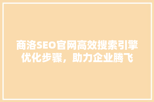 商洛SEO官网高效搜索引擎优化步骤，助力企业腾飞