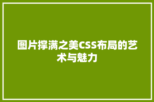 图片撑满之美CSS布局的艺术与魅力