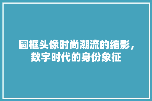 圆框头像时尚潮流的缩影，数字时代的身份象征