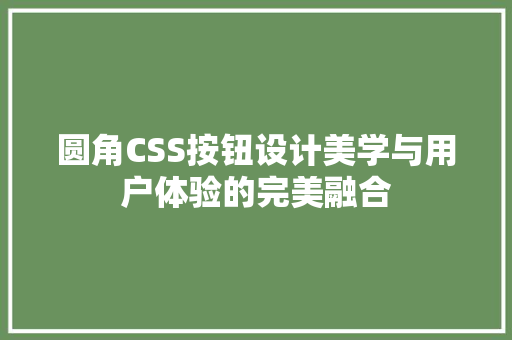 圆角CSS按钮设计美学与用户体验的完美融合