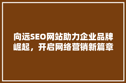 向远SEO网站助力企业品牌崛起，开启网络营销新篇章