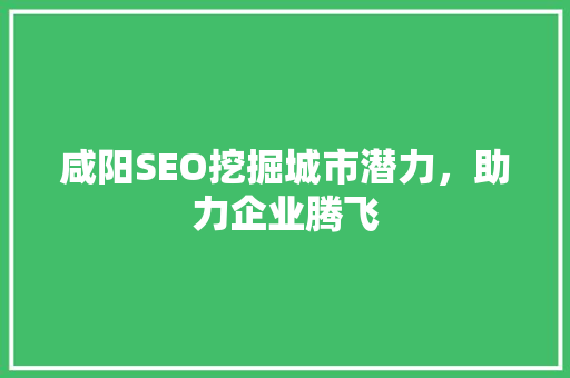 咸阳SEO挖掘城市潜力，助力企业腾飞