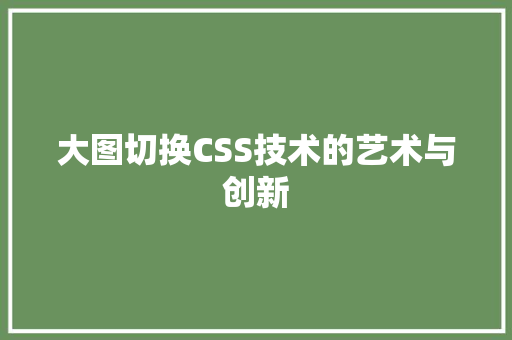 大图切换CSS技术的艺术与创新