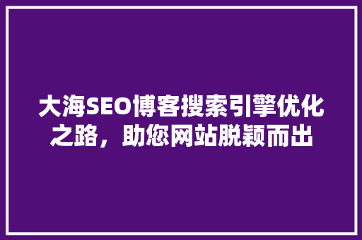 大海SEO博客搜索引擎优化之路，助您网站脱颖而出