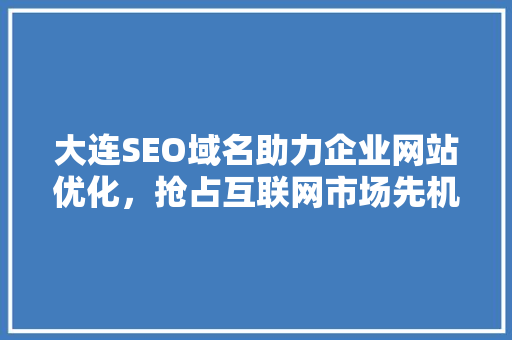 大连SEO域名助力企业网站优化，抢占互联网市场先机