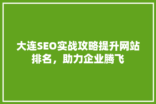 大连SEO实战攻略提升网站排名，助力企业腾飞