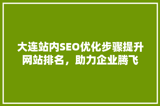 大连站内SEO优化步骤提升网站排名，助力企业腾飞